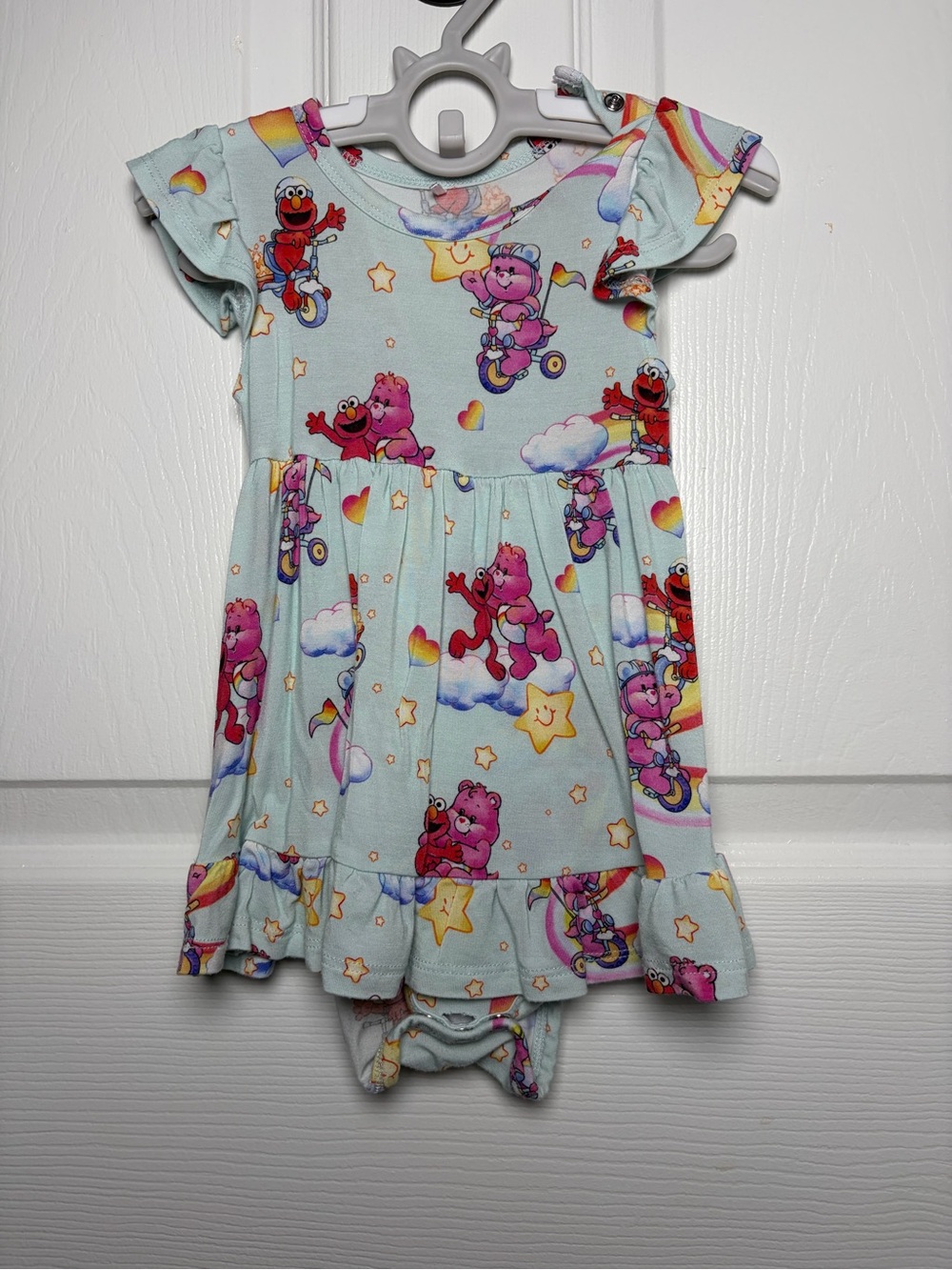 Posh Peanut Care Bears x Sesame Street Elmo Bodysuit Twirl 6-12M